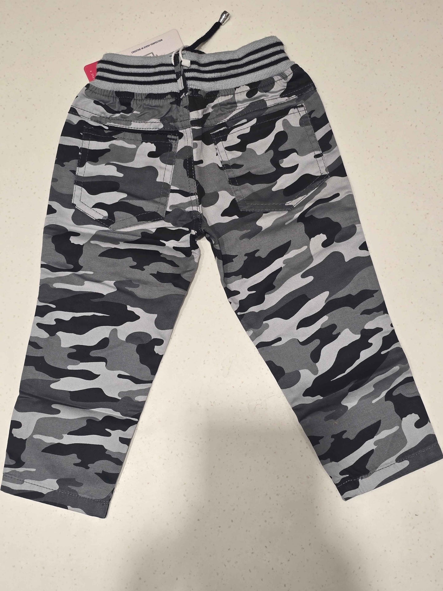 Cotton material gray with black colour military Pant
