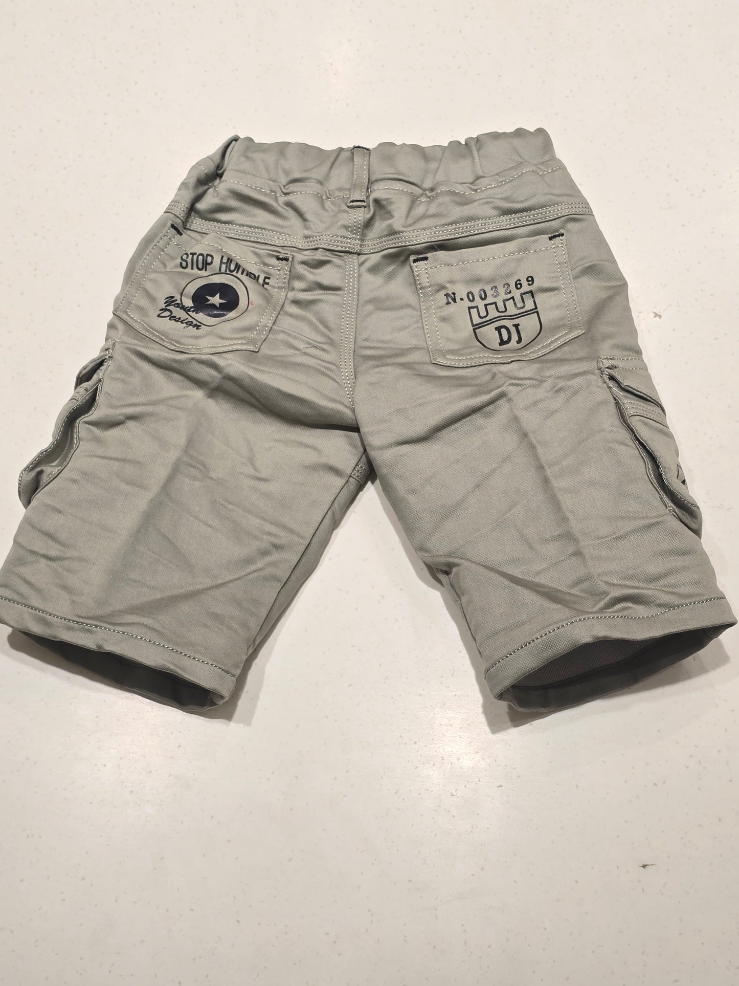 Gray Denim Cargo Shorts for Boys