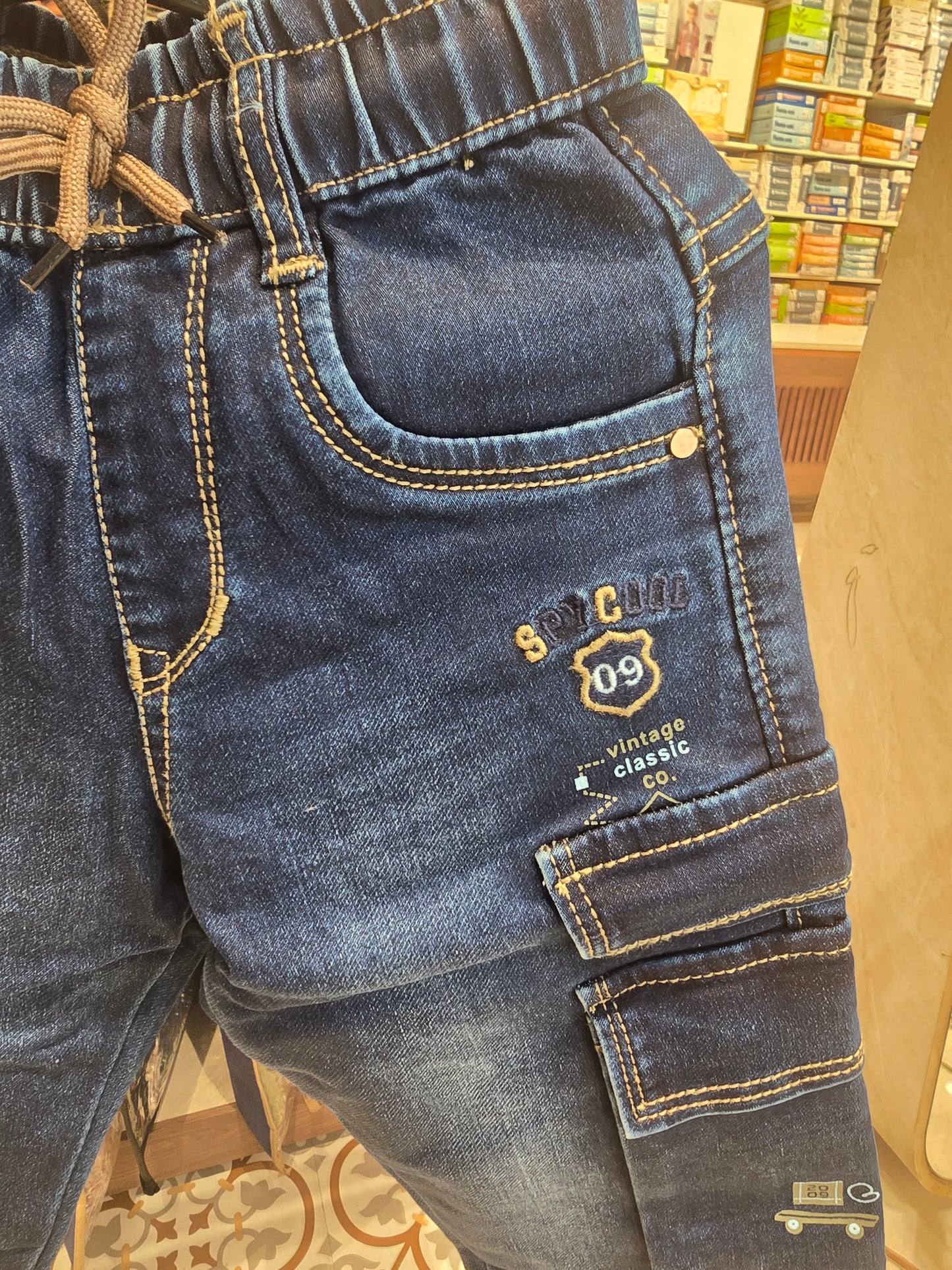 Denim Cargo Jeans with 6 Pockets – Boys
