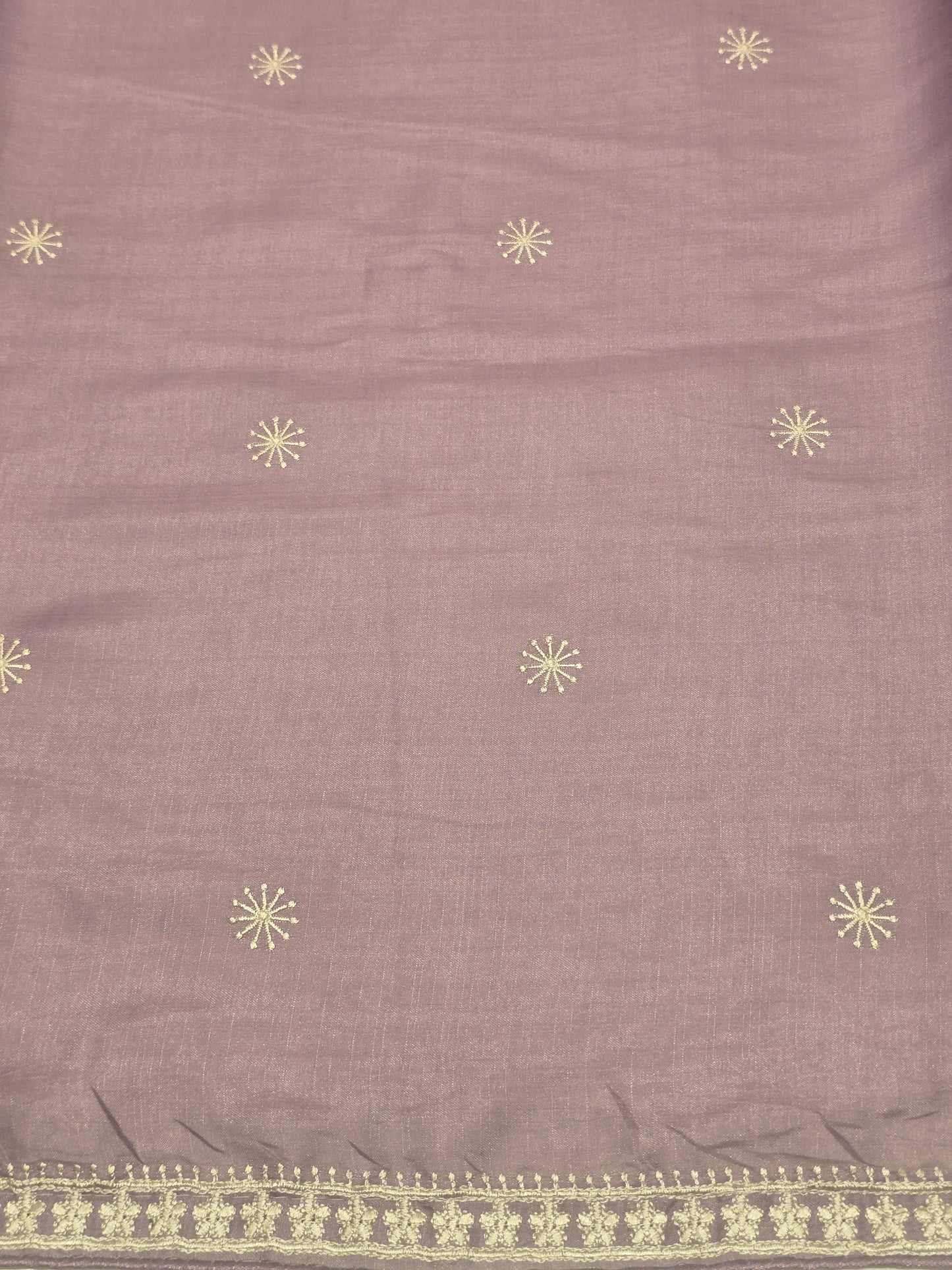 Soft Tussar Saree with White Embroidery