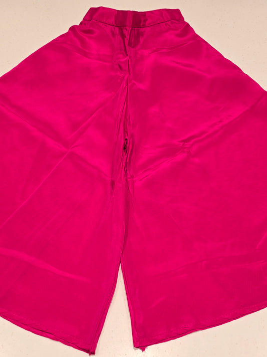 Pink Crepe Indo-Western Sharara Set for Girls