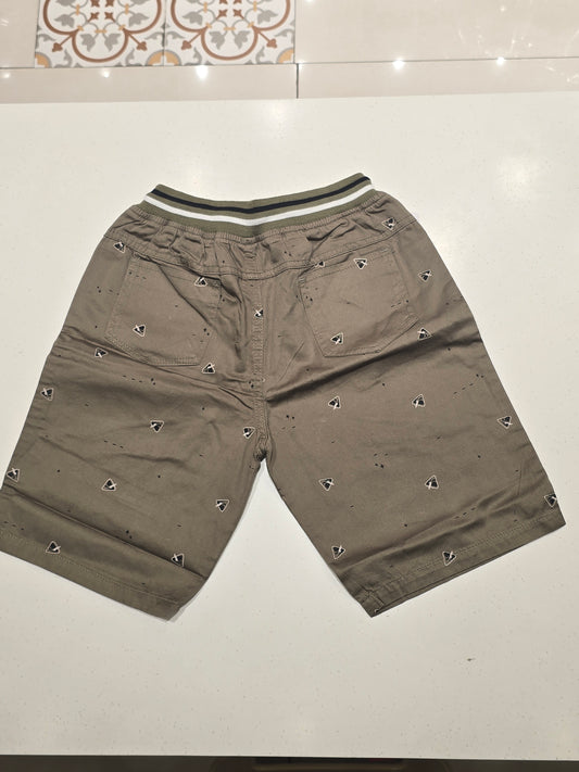 Gray Printed Cotton Shorts for Boys