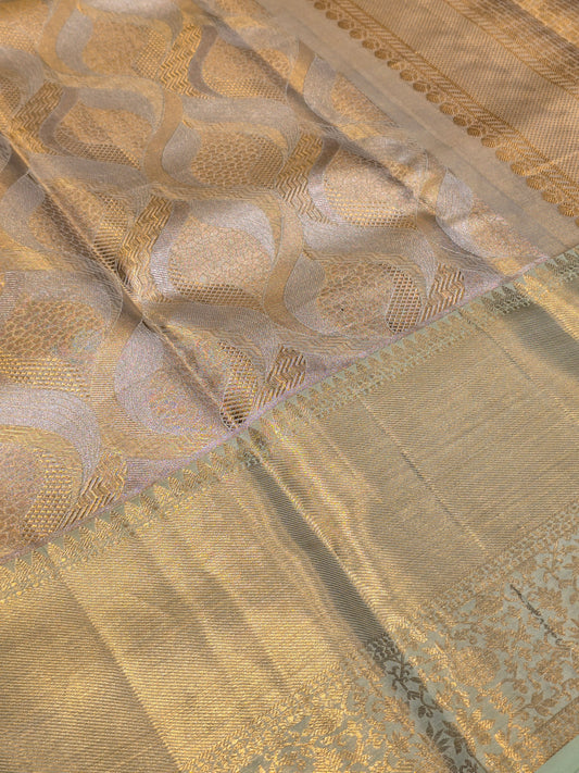 Exclusive Handloom Pure Tissue Silk Saree with Fancy Design, Long Border & Rich Zari Pallu – Premium Wedding Wear