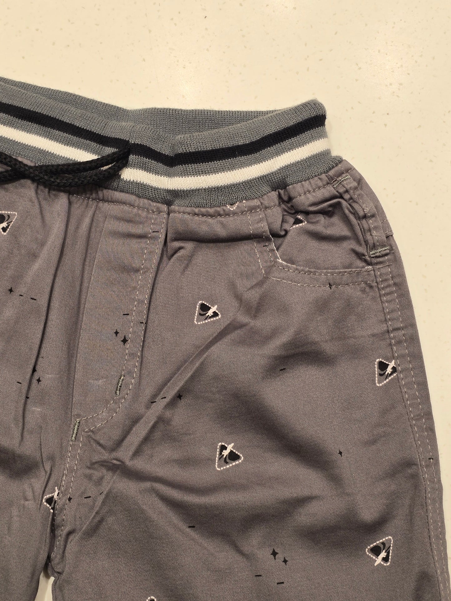 Gray Printed Cotton Shorts for Boys