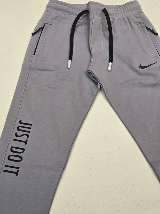 Jersey material gray color pant for boys with Elasticable waist