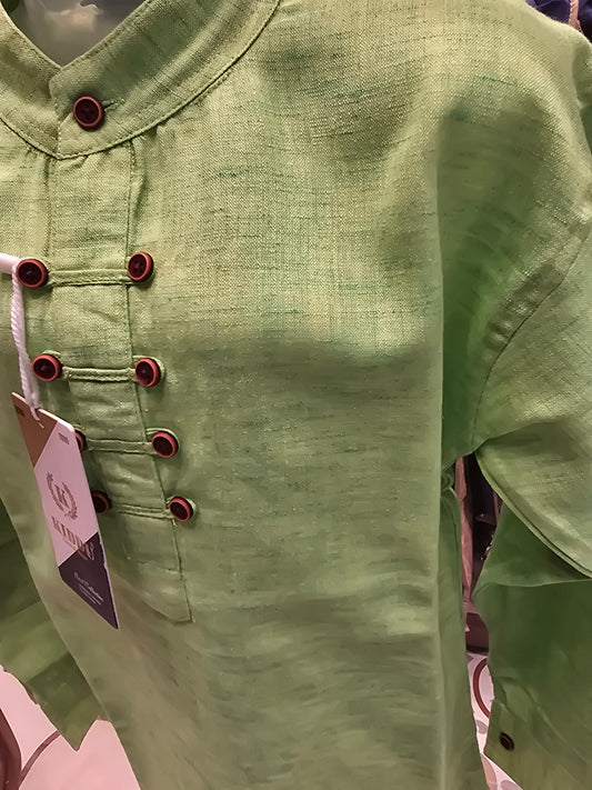 Cotton Half Kurta for Boys | Full Sleeves | Premium Summer Wear | Soft Fabric Traditional Kurta – Age 6 to 7, Size 26