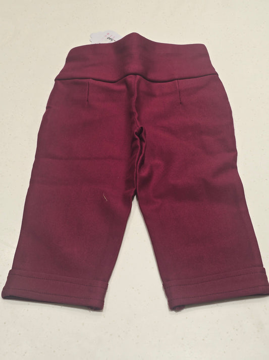 Girls Maroon Stretchable ¾ Unicorn Print Bottom