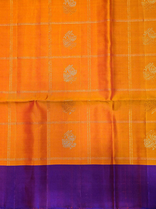 Pure softsilk saree , checked pattren with rudrakshi peacock motifs