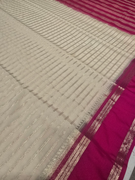 Graceful Semi Crepe Silk Saree with Zari Bentex Border | Elegant Festival & Daily Wear Saree for Women