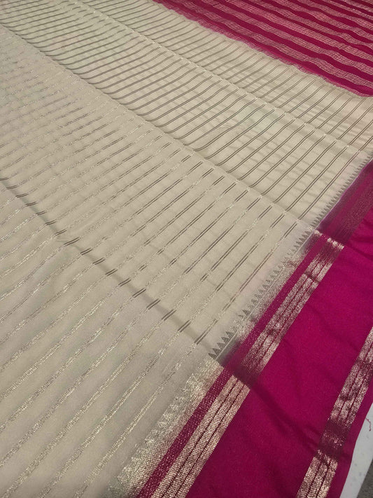 Graceful Semi Crepe Silk Saree with Zari Bentex Border | Elegant Festival & Daily Wear Saree for Women