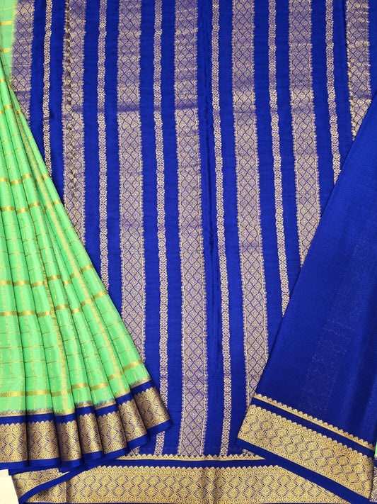 Pista Green Pure Mysore Crepe Silk Saree