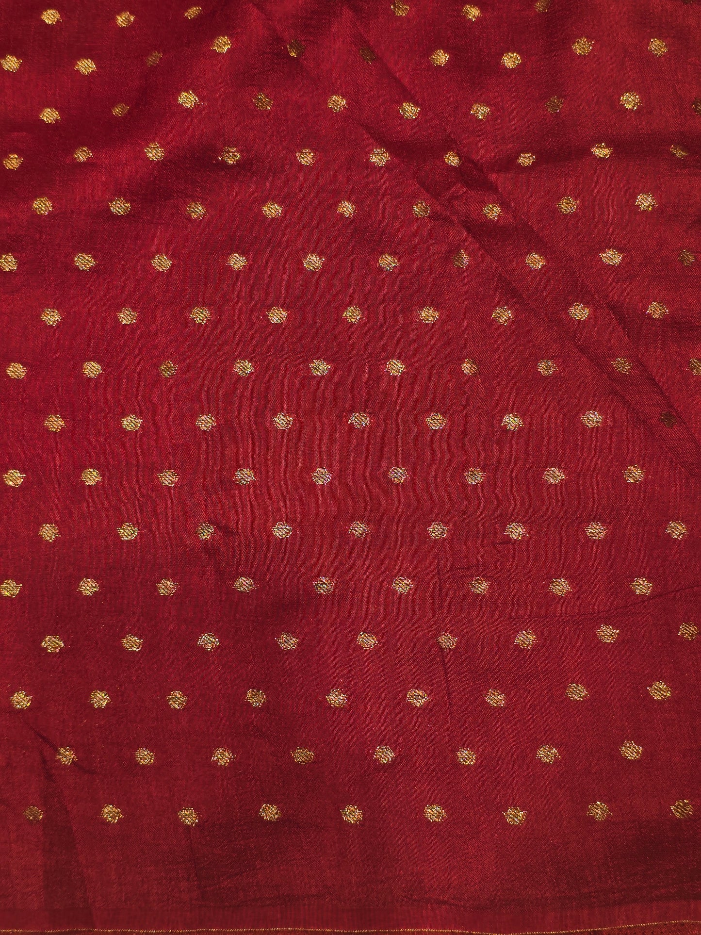 Semi Crepe Printed Silk Saree with Banarasi Border and Contrast Butta Blouse | Festive & Party Wear