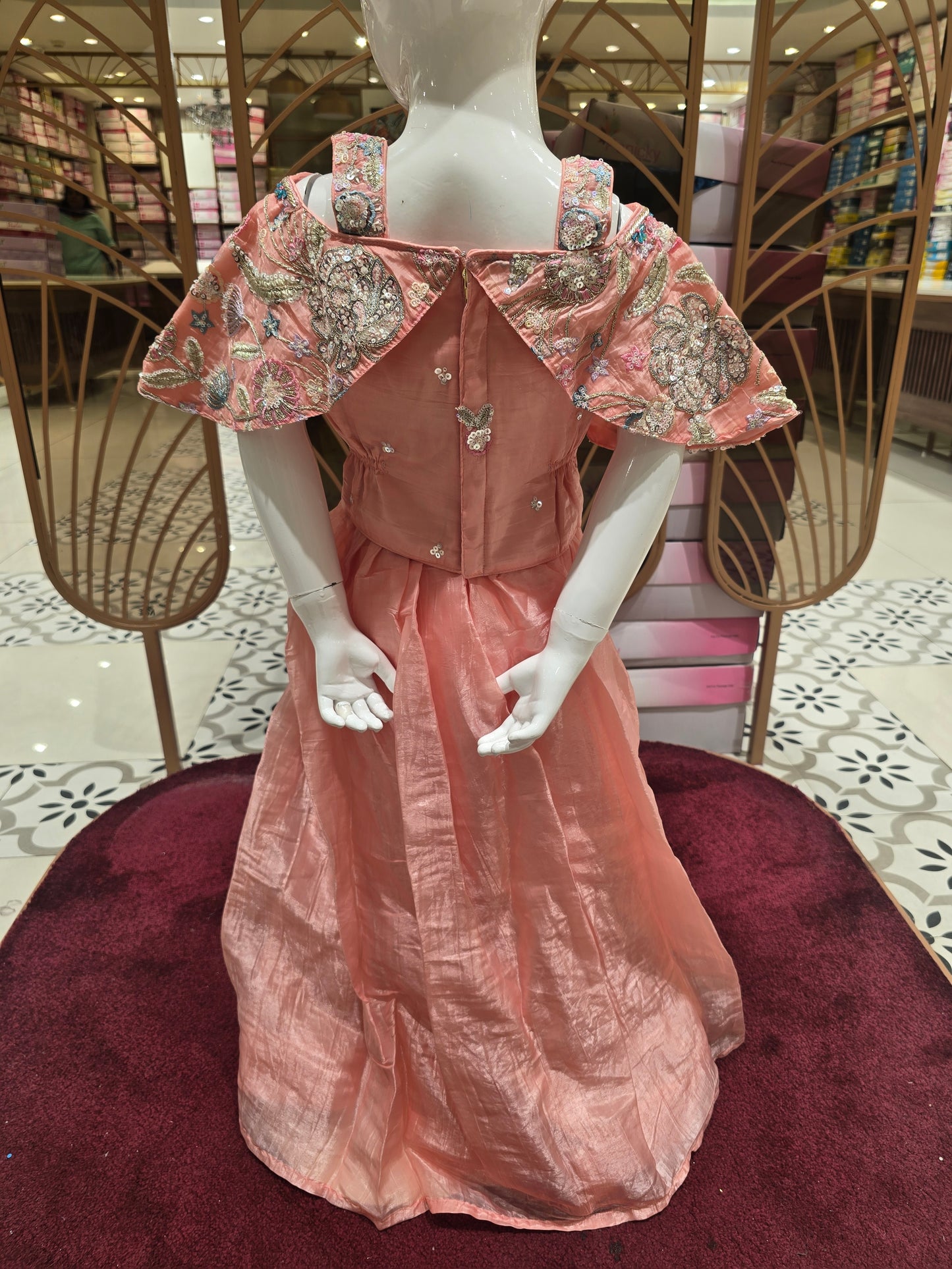 Designer Organza Ghagra Choli with Sequin Fancy Work (3-Piece Party Wear Set)