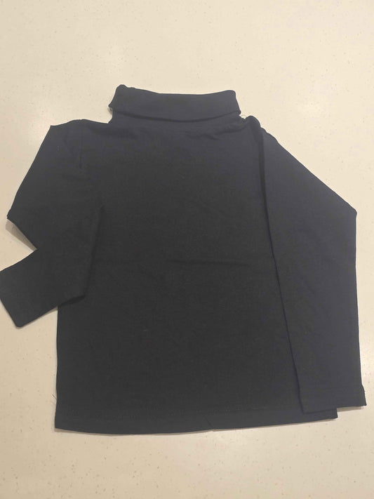 Baby Boys Black Cotton I Neck Full Sleeve T Shirt
