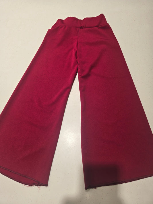 Red Jersey Palazzo Pants for Girls