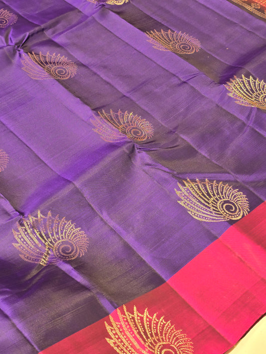 Pure Kanjivaram Silk Saree with Fancy Design Body, Soft Fancy Motif Border and Rich Pallu for Festive Occasions