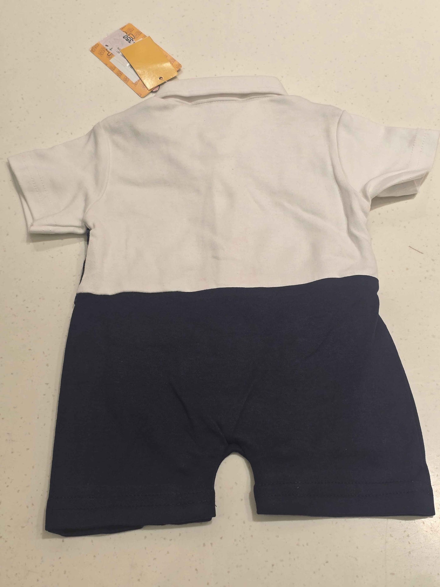 Blue White Cotton Dungaree for Boys