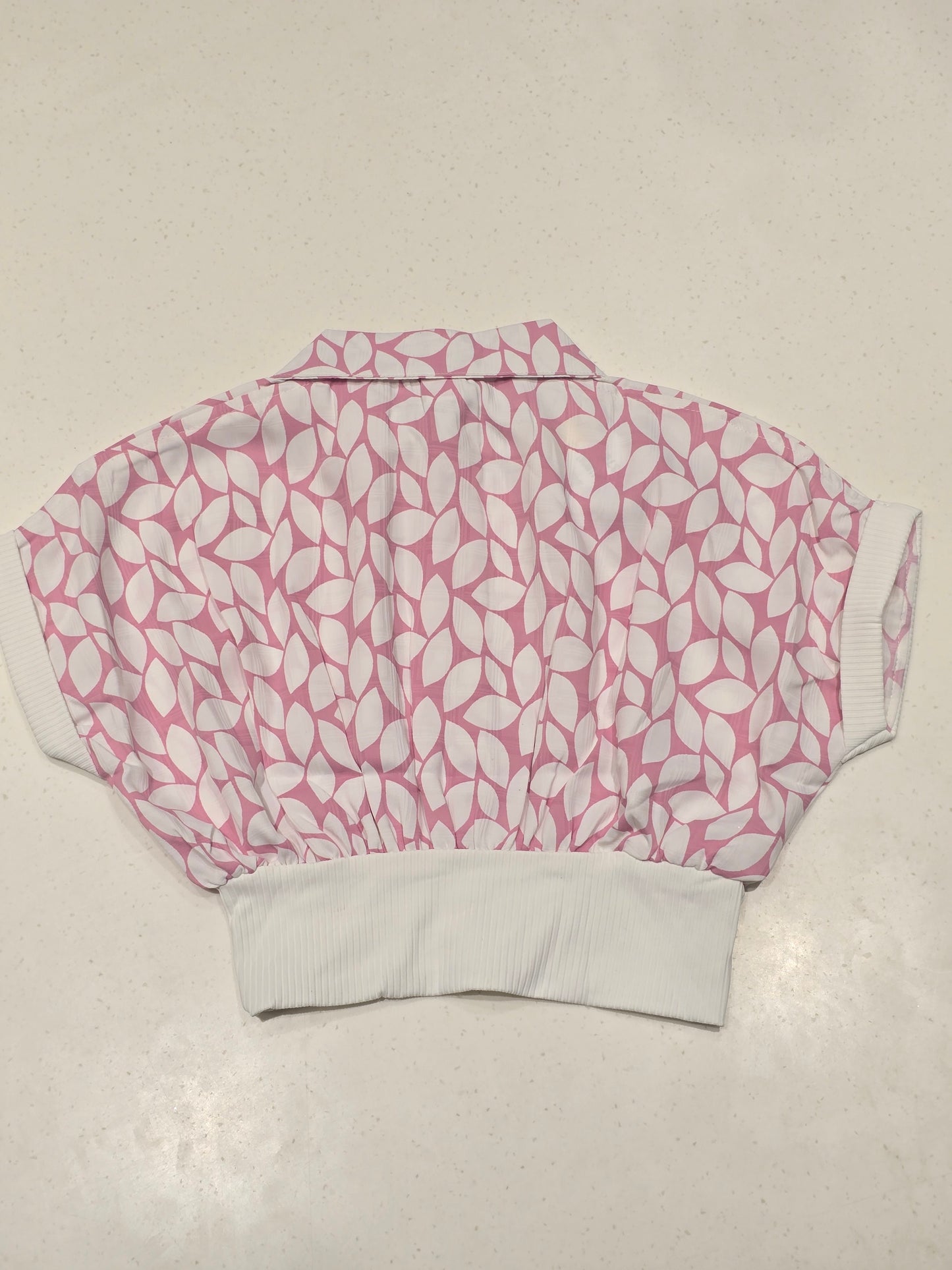 Girl Pink White Butterfly Cotton Fancy Top
