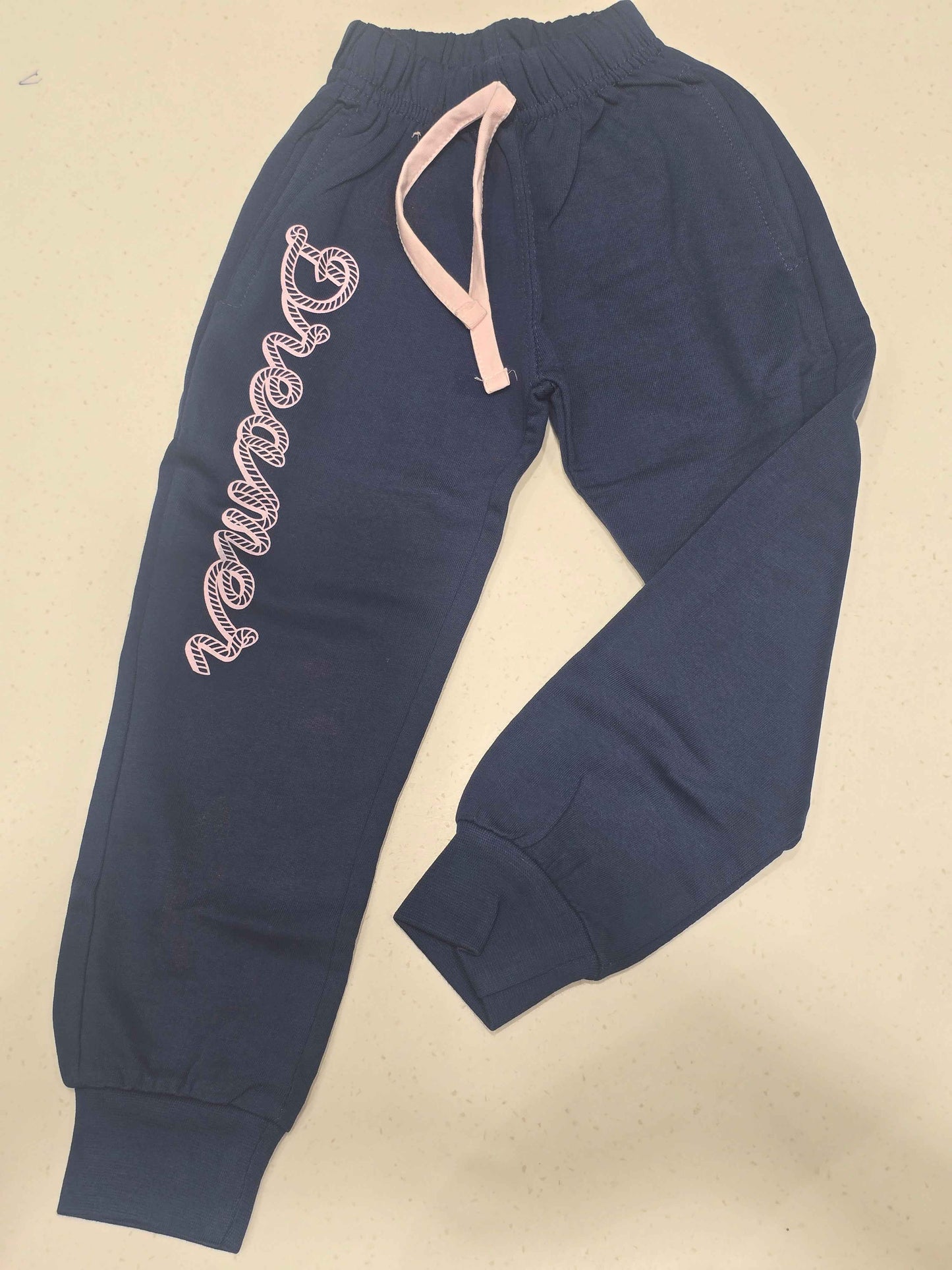 Cotton material blue color daily wear pant for girl