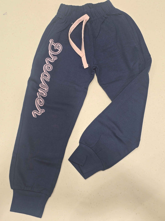 Cotton material blue color daily wear pant for girl