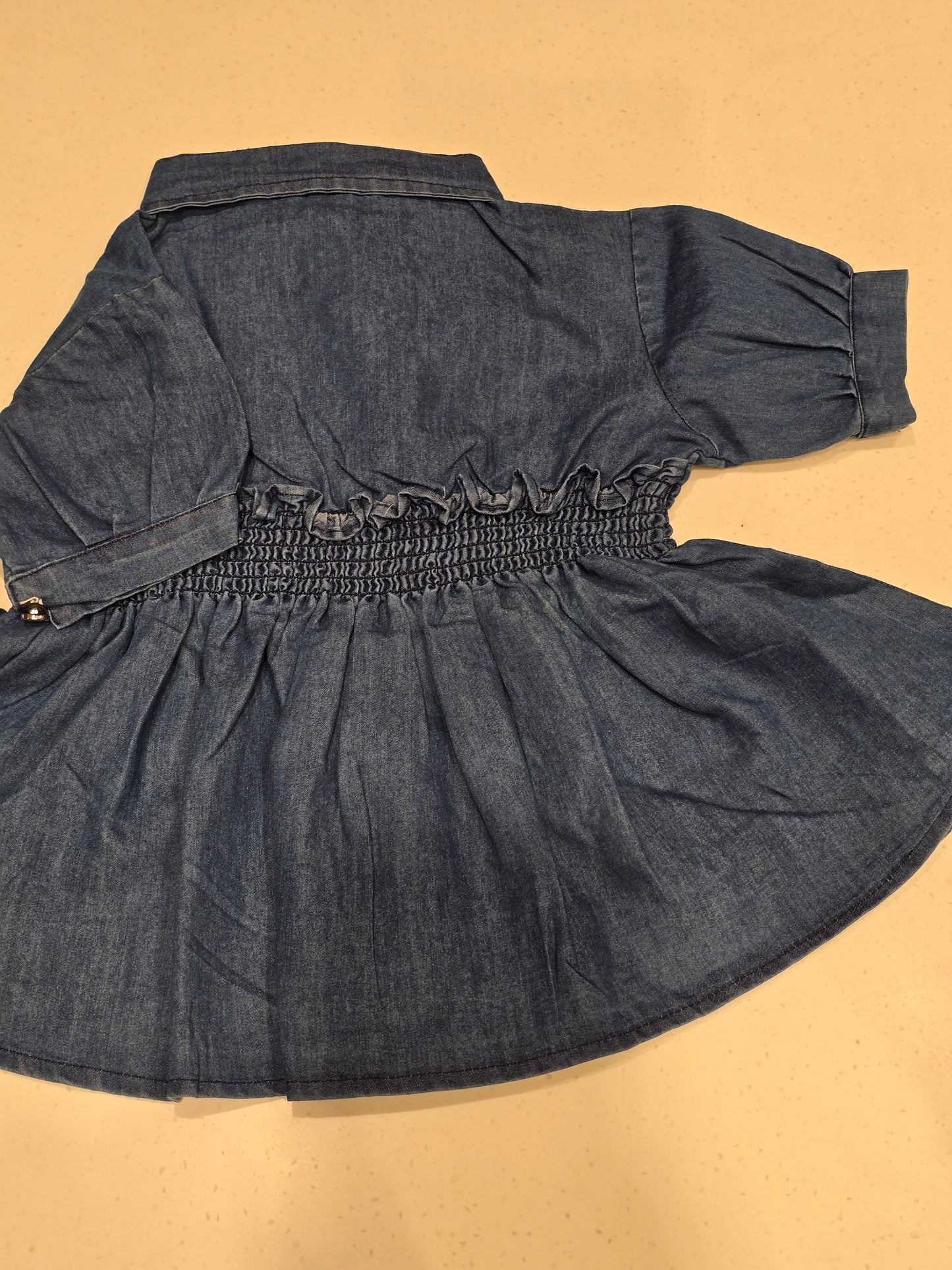 Girls Denim Fit-and-Flare Shirt Dress