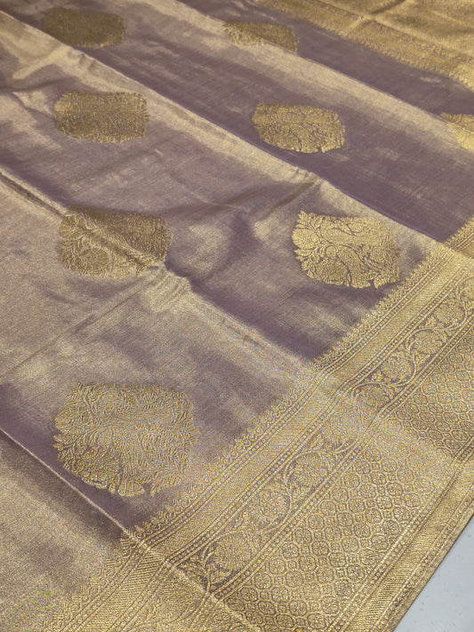 Semi Soft Tissue Silk Saree with Traditional Border, Rich Pallu & Rudrakshi Butta Design | Festive & Wedding Wear