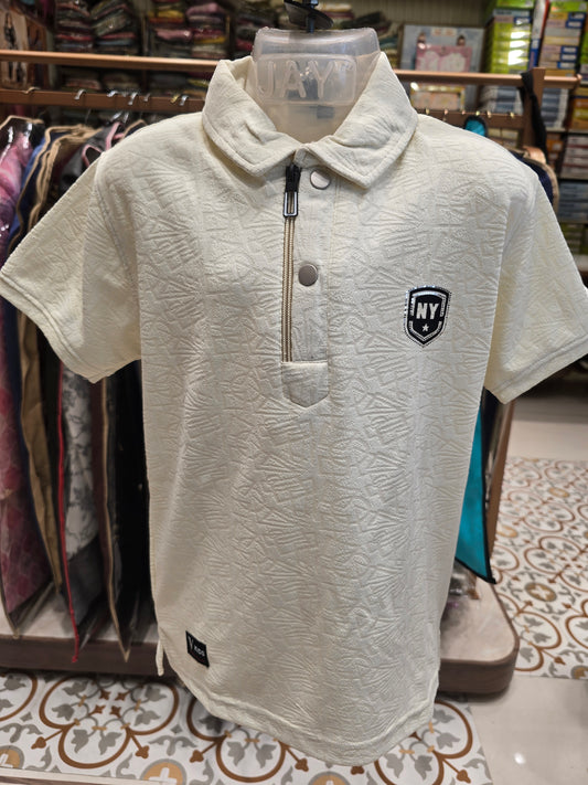 Boys Lycra Popcorn Collar T-Shirt – Half Sleeves | Summer Wear