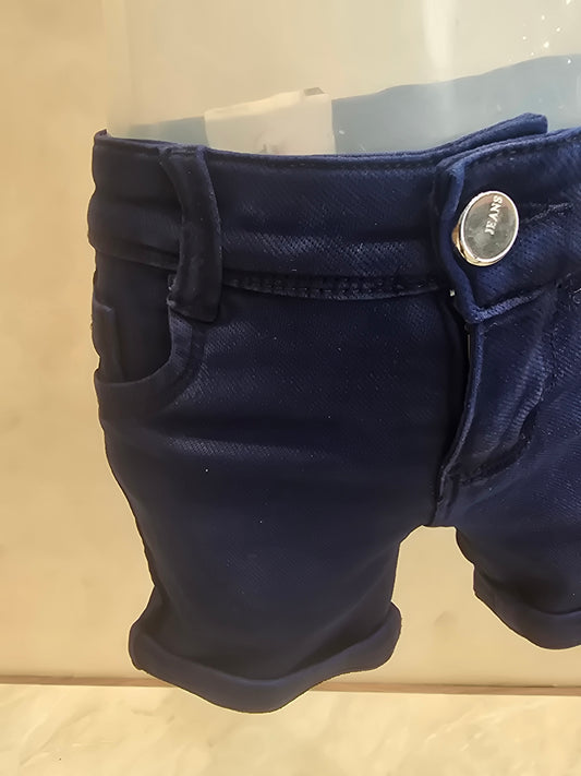 Blue Lycra Denim Hot Shorts for Girls with Four Pocket Design, Stretchable Fit and Casual Everyday Comfort