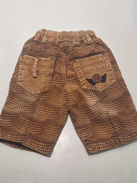 Baby Girls Rust Corduroy Elastic Waist Shorts