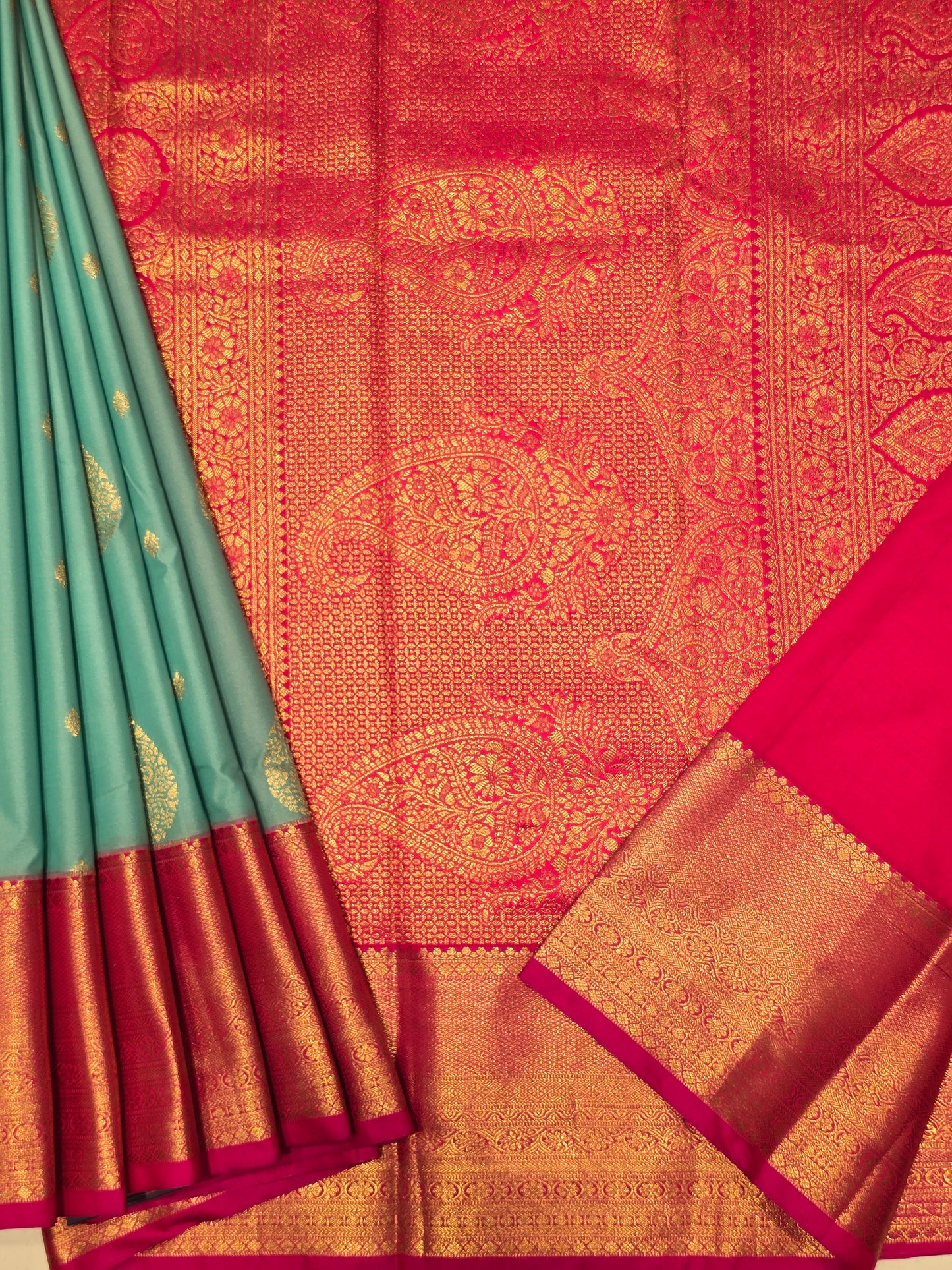 Semi Kanjivaram Silk Saree with Rich Pallu