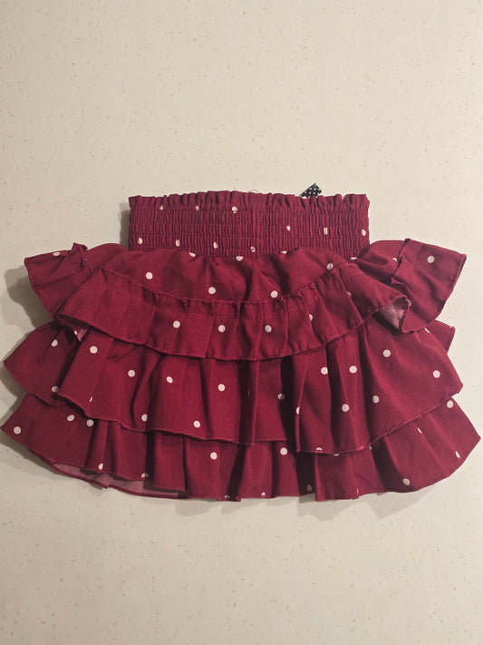 Baby Girls White Dot Satin Mini Skirt