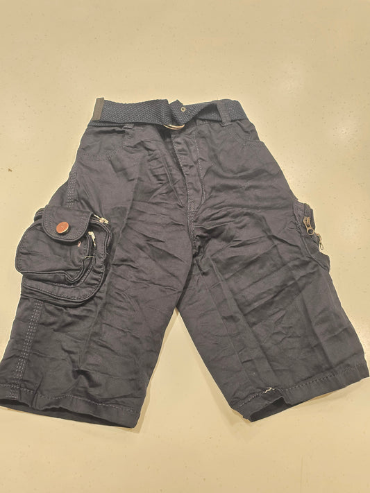Dark Blue Cotton Cargo Shorts for Boys