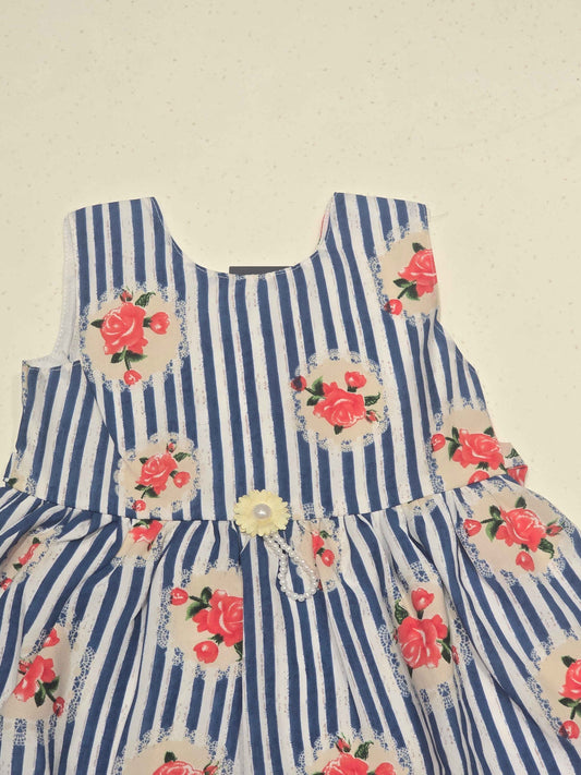Baby Girls casual Cotton fit-and-flare Frock. Occasion ideally suited for casual day wear summer outings and daily wear due to its breathable styling