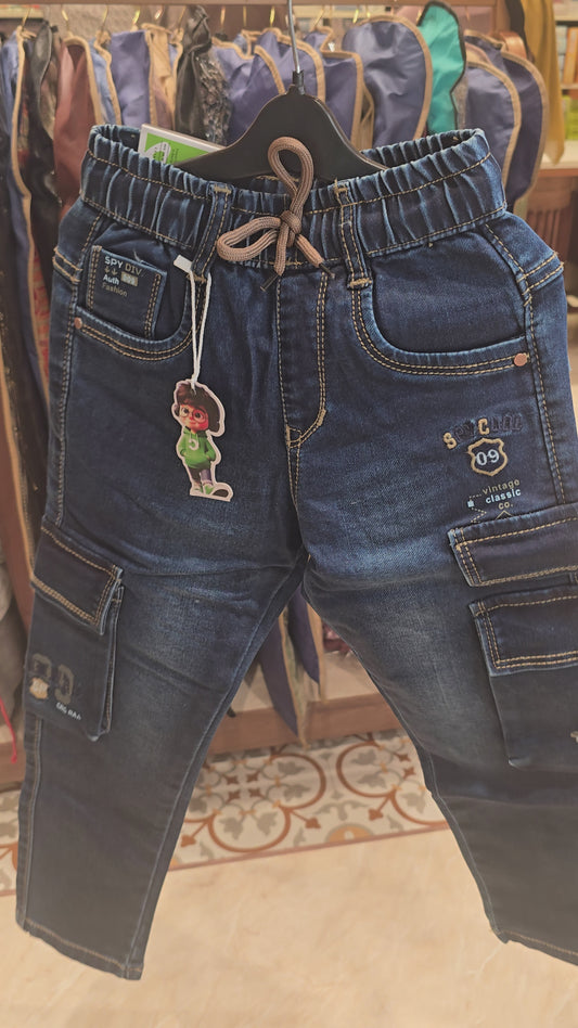 Denim Jeans with Thread Work on Pockets – Boys