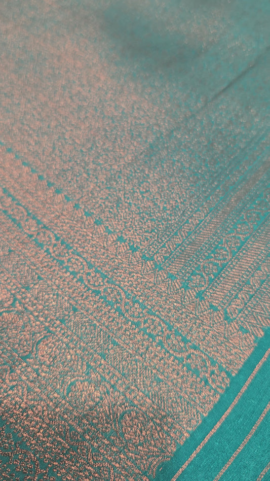 Semi Banarasi Silk Saree with Zari Weaving & Rich Border | Elegant Festive & Party Wear Saree for Women