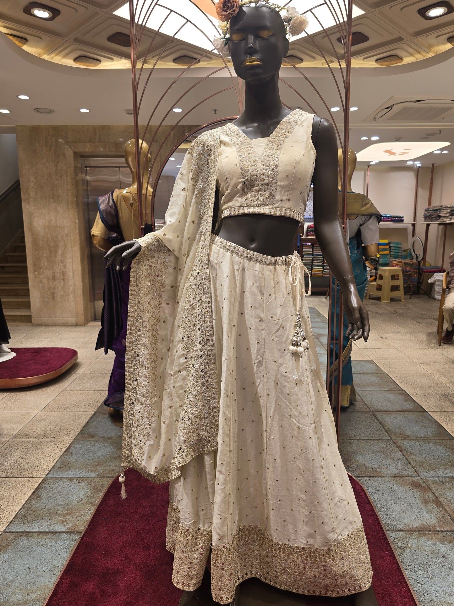 Georgette Lehenga Set with zari embroidery