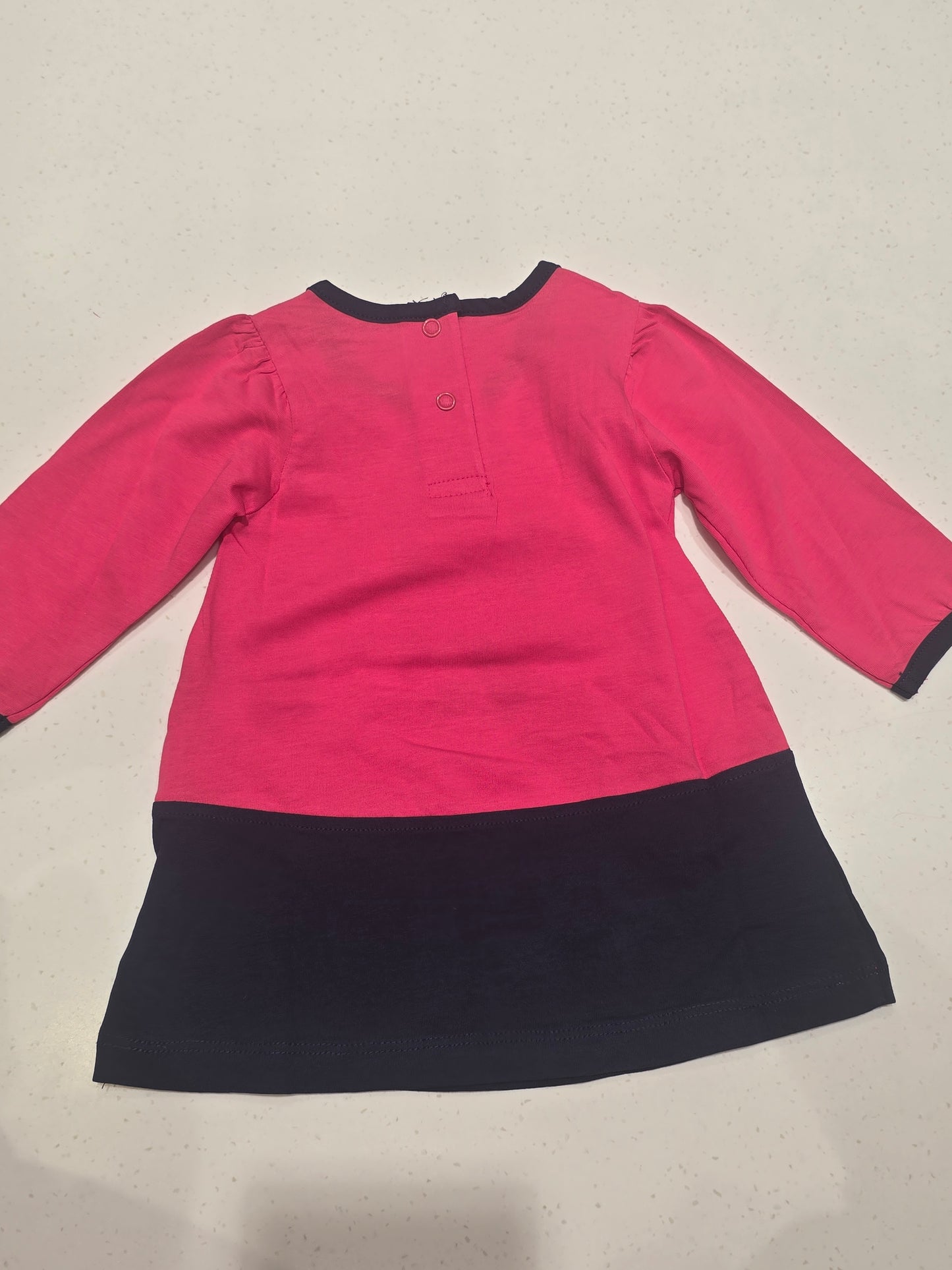 Baby Girl Pink Blue Cotton Frock