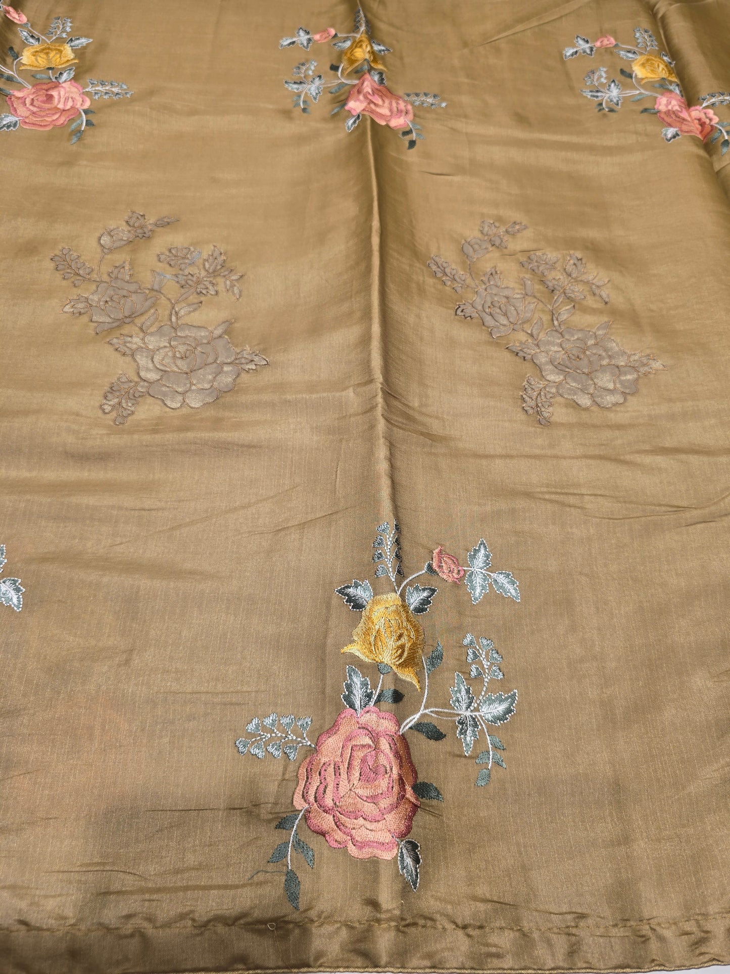 Multicolour Tussar Designer Saree with Floral Work