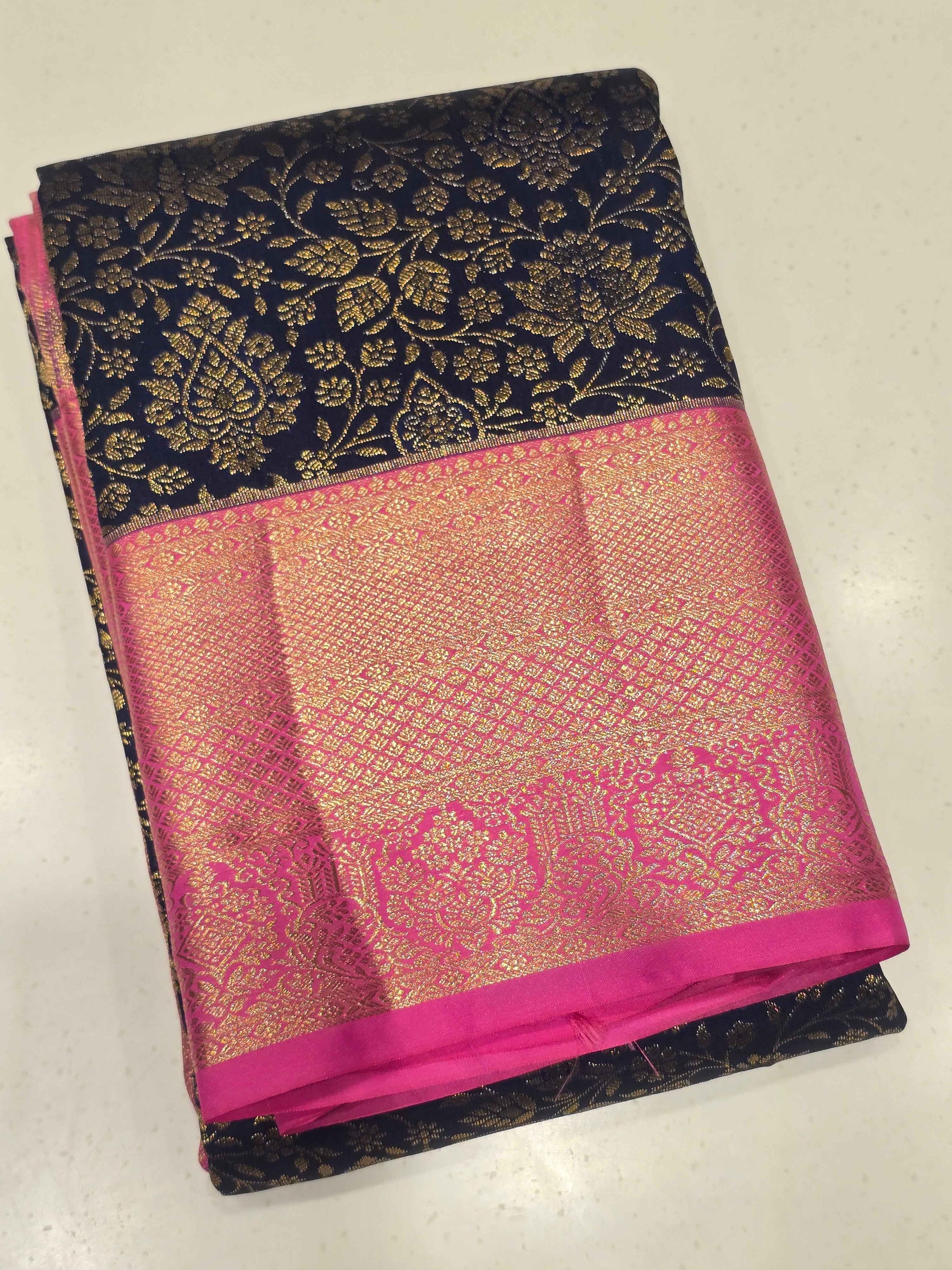 Semi kanjivaram brocade silk with rich pallu