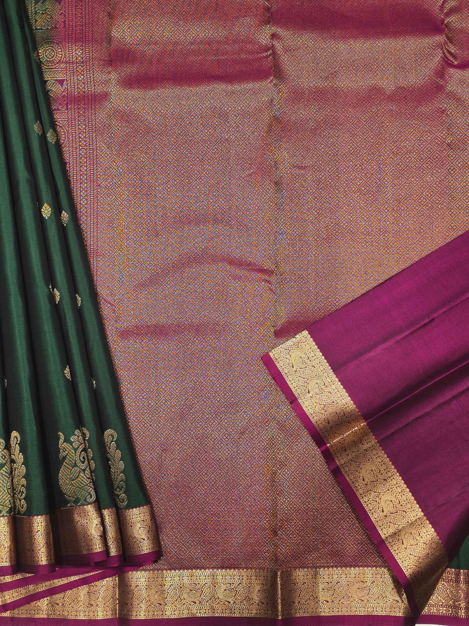 Pure handloom kanjivaram saree with peacock design