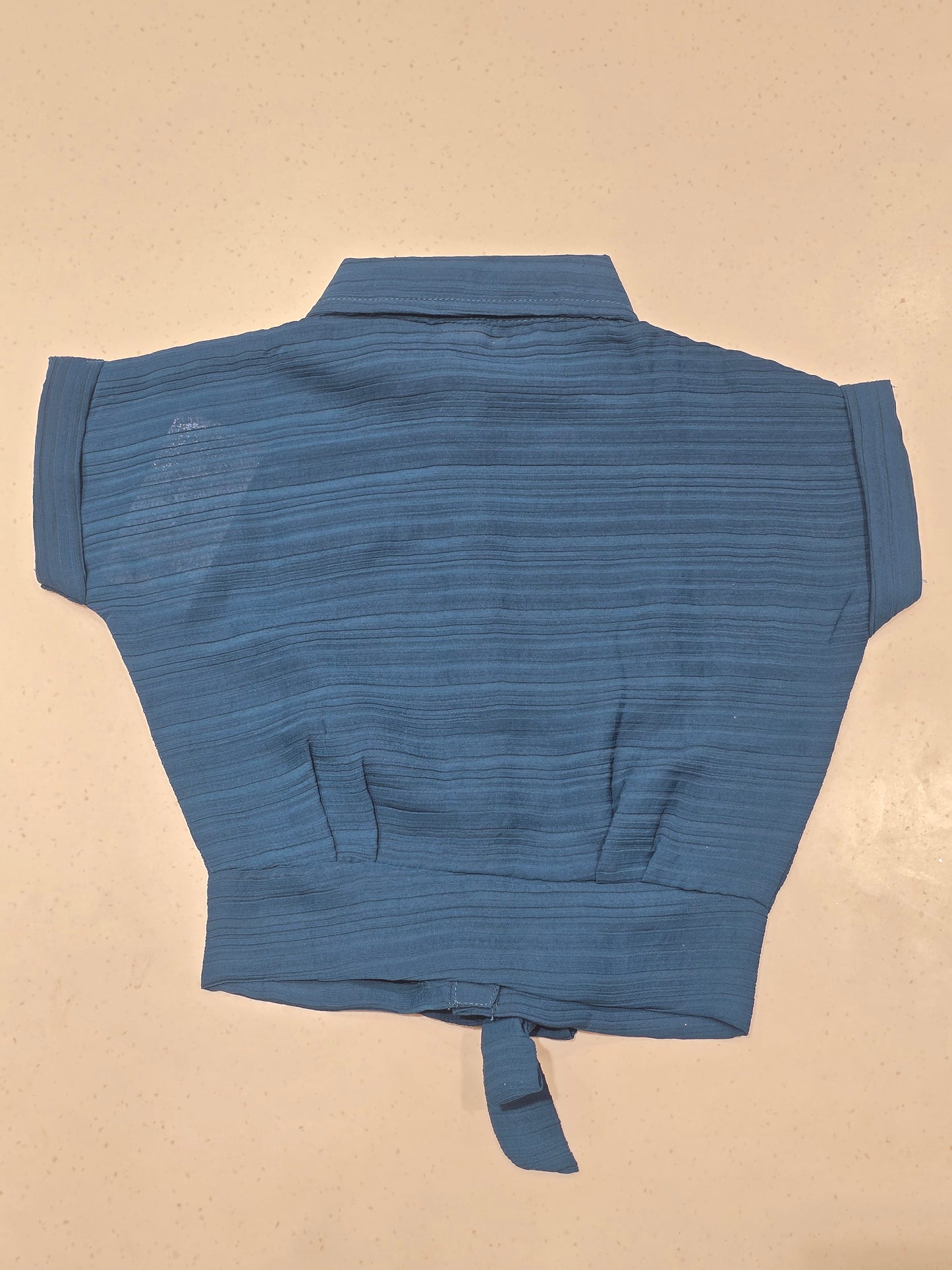 Girls Teal Blue Chiffon Party Wear Top