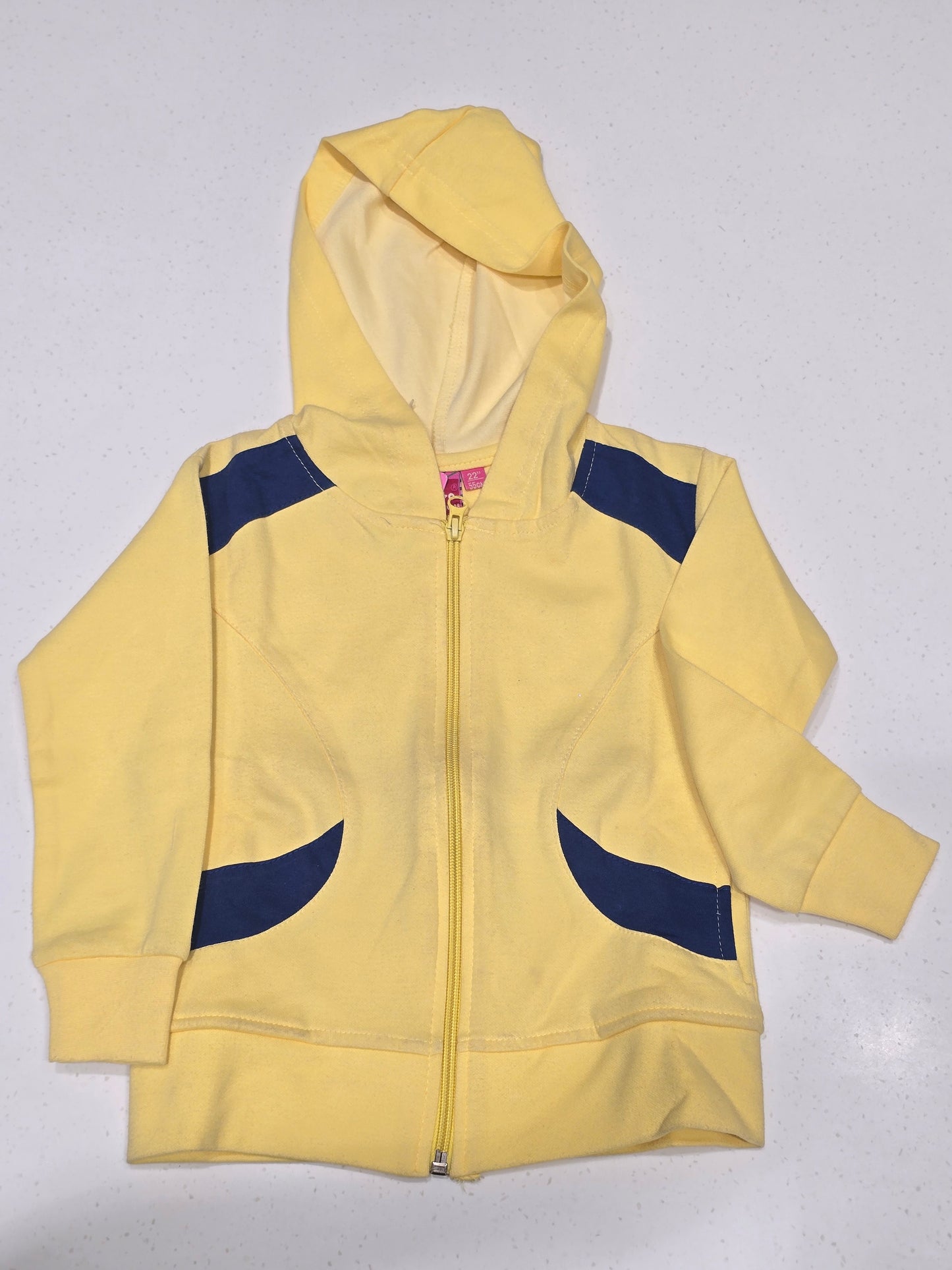Yellow Hosiery Cotton Hoodie for Girls