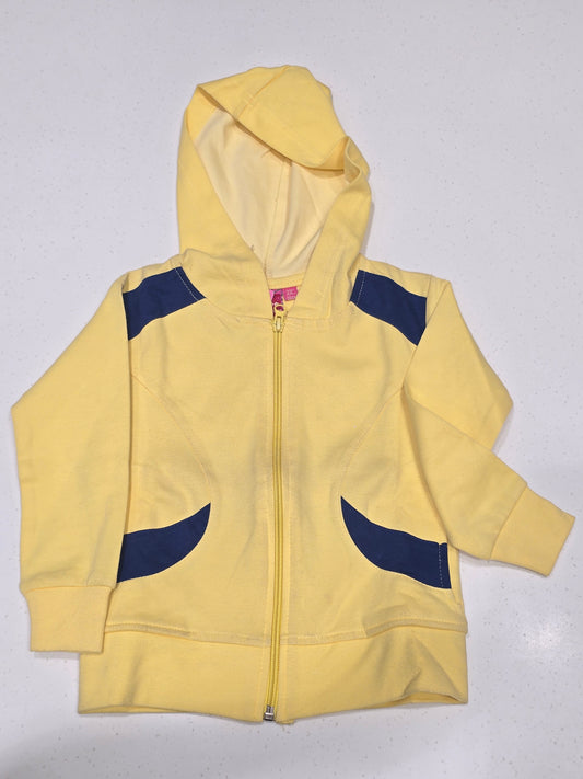Yellow Hosiery Cotton Hoodie for Girls