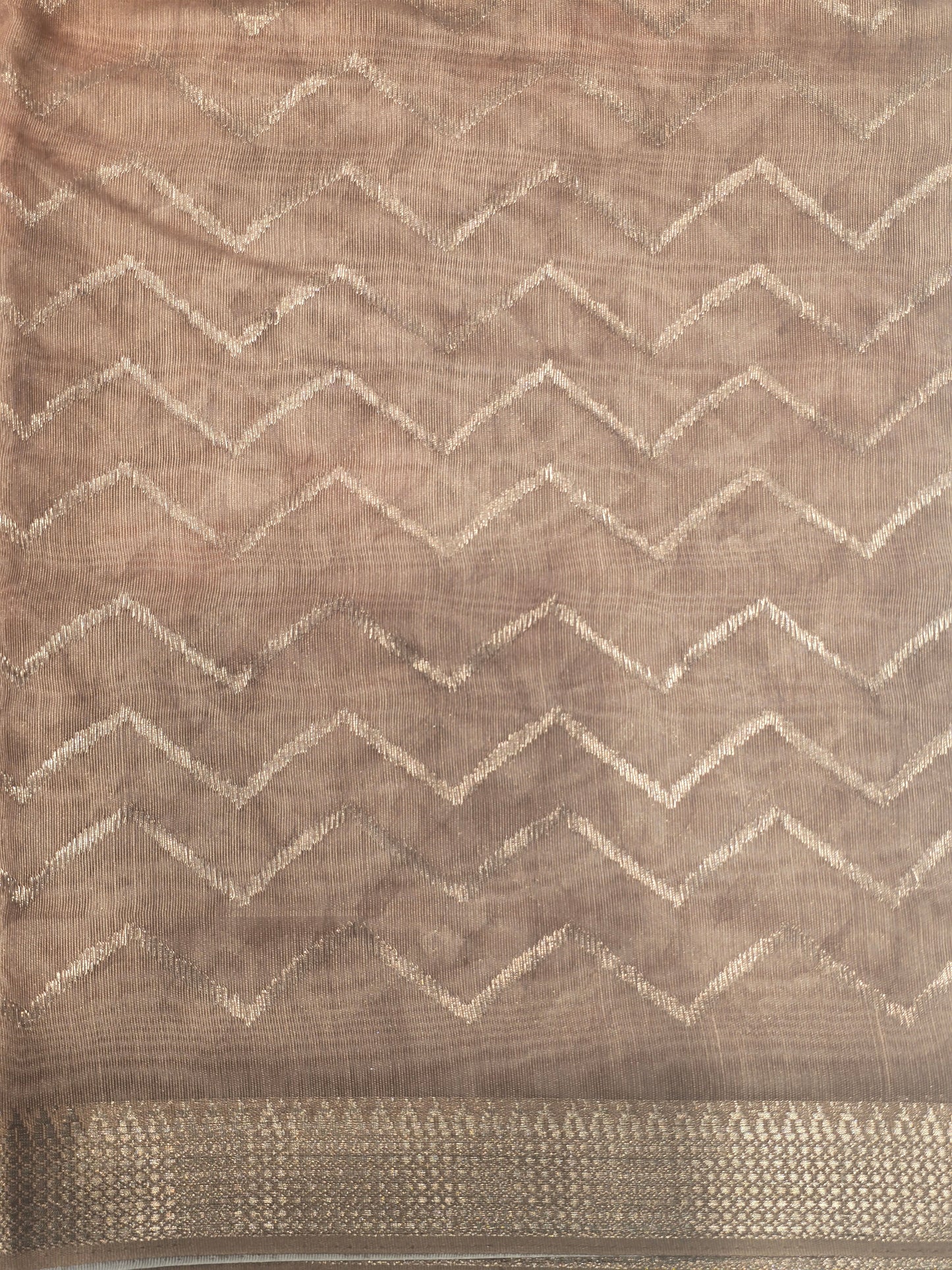 Cotton Lining Floral Printed Saree with Zigzag Horizontal Design | Soft Daily Wear Cotton Saree