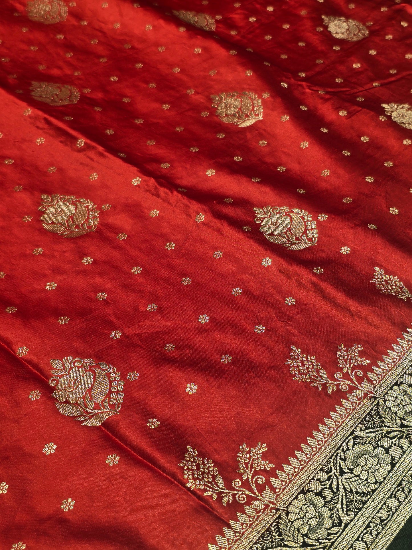 Satin Banarasi Saree with Jari Butta, Rich Pallu & Contrast Blouse | Festive & Traditional Wear