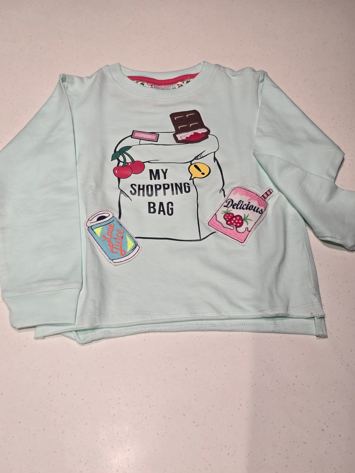 Girls Baby Pink Cotton Full Sleeve T Shirt