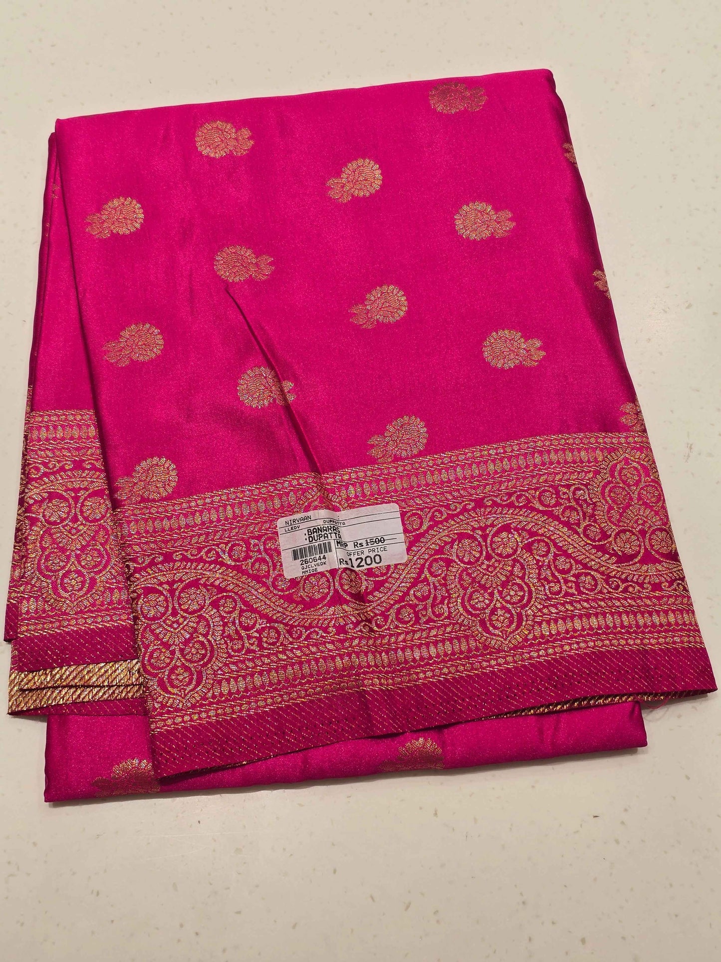 Banarasi Soft Silk Dupatta with Floral Butta