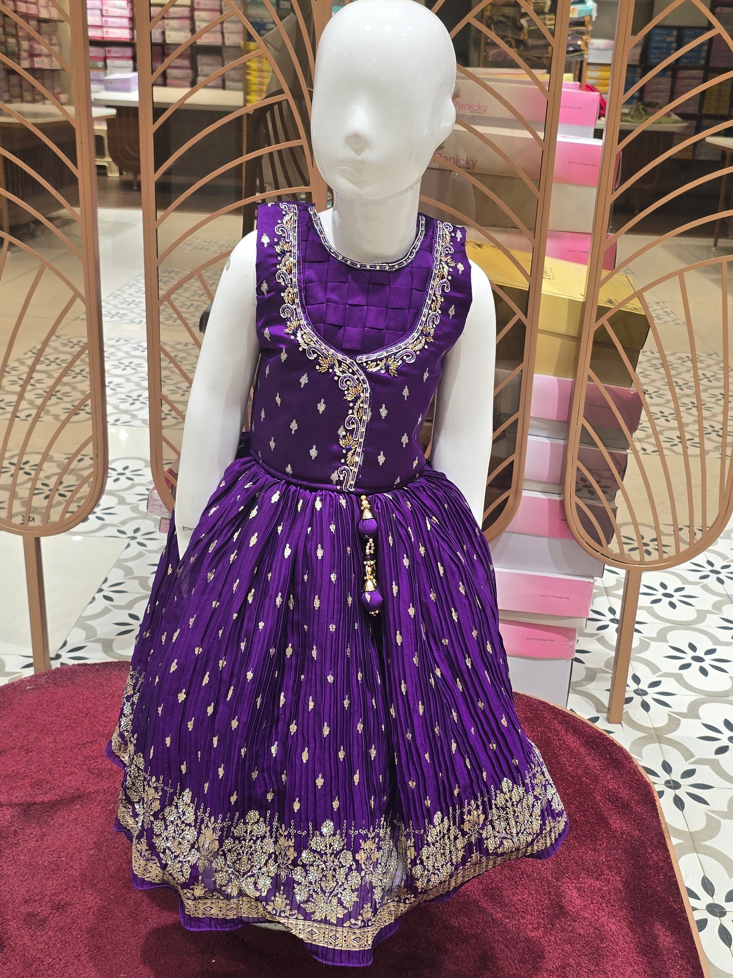 Rani Pink Georgette Skirt Top for Girls