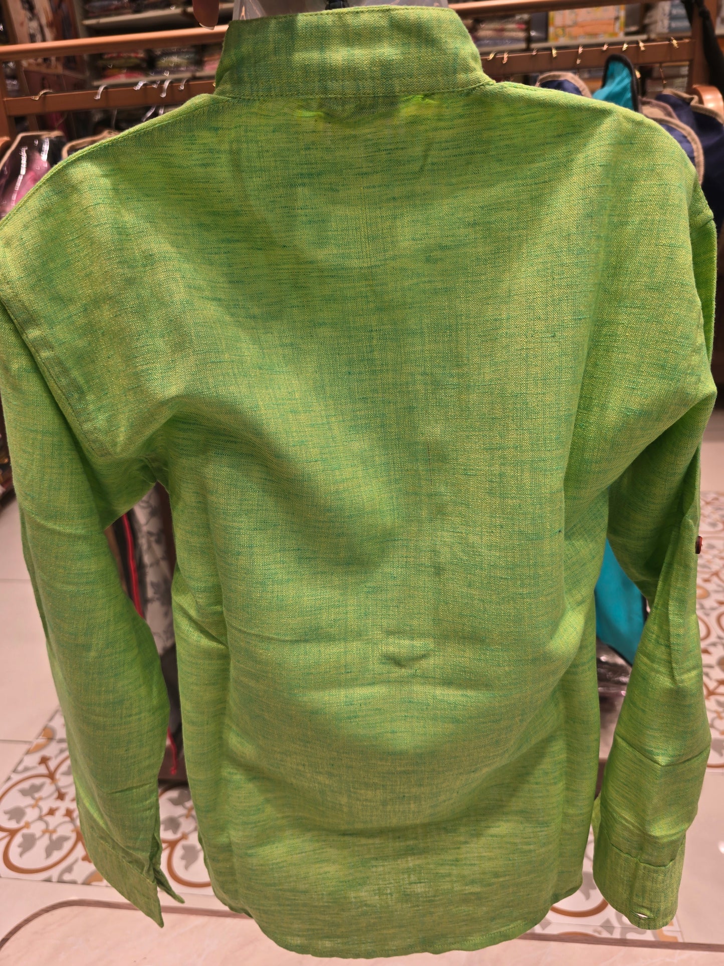 Cotton Half Kurta for Boys | Full Sleeves | Premium Summer Wear | Soft Fabric Traditional Kurta – Age 6 to 7, Size 26