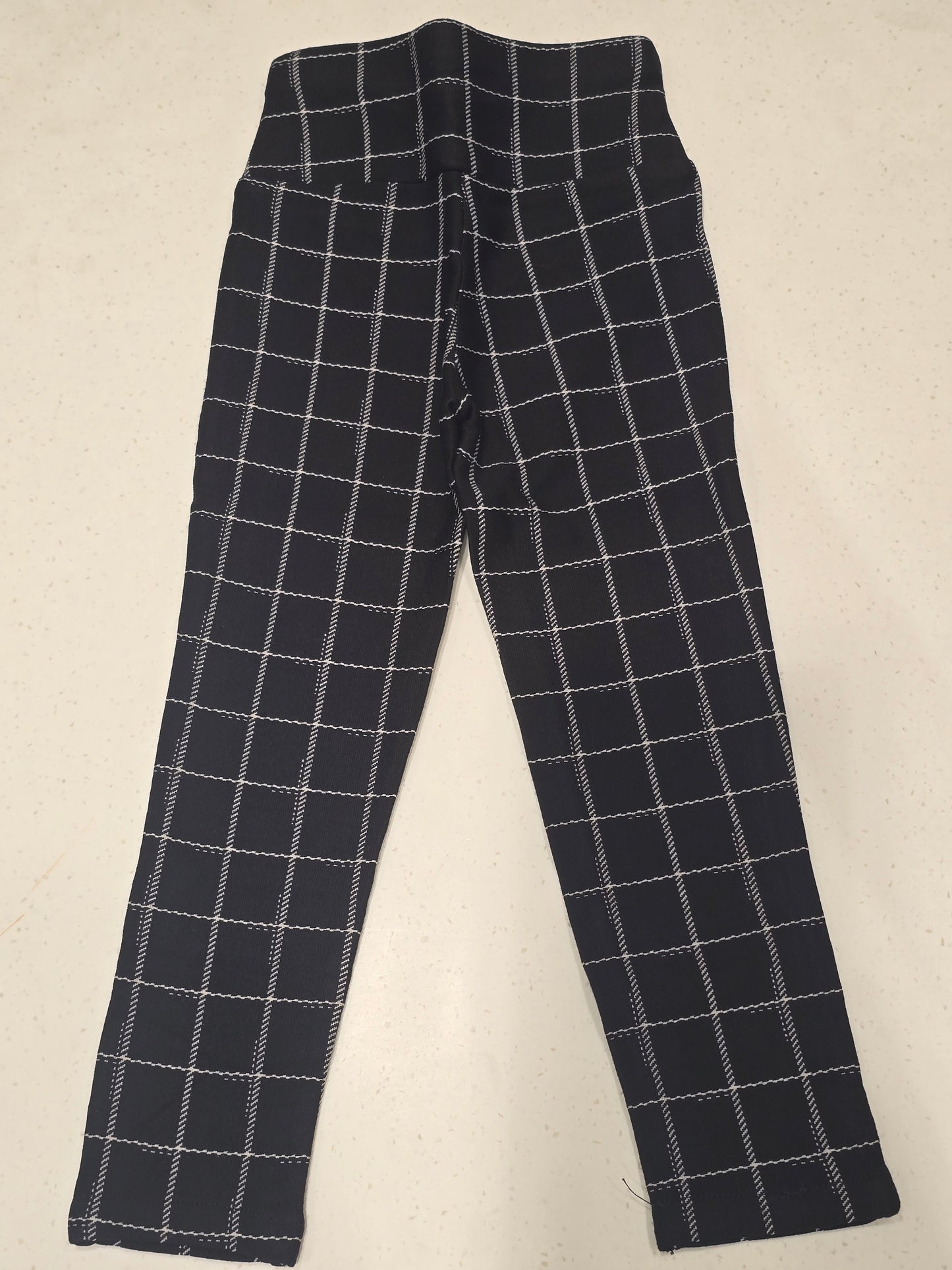 Checked Stretchable Pants for Girls
